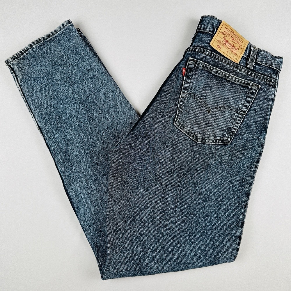 Vintage Levi's 550 Relaxed‎ Fit Jeans 34x34 USA Made Stonewash Denim